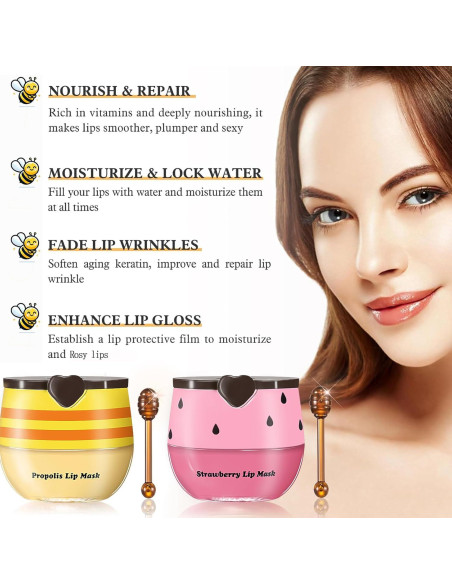 Bálsamo Labial de Miel Qawnfy - 4 Sabores Hidratantes