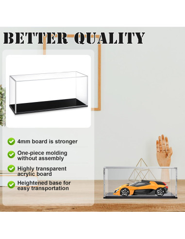 Caja de Exhibición Acrílica Juexica 2 Pcs para Modelos 1:24