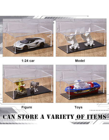 Caja de Exhibición Acrílica Juexica 2 Pcs para Modelos 1:24