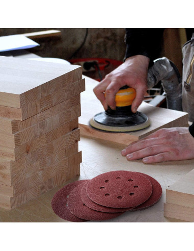 100 Discos de Lijado 5" 40 Grano Tongbay con Gancho y Bucle