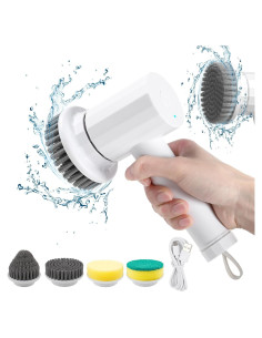 Cepillo de Limpieza Eléctrico CONERX Blanco 4 Cabezas 2 Velocidades