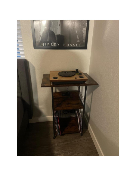 Soporte para Tocadiscos PLOOHT 3 Niveles con Estante para 200 Vinilos