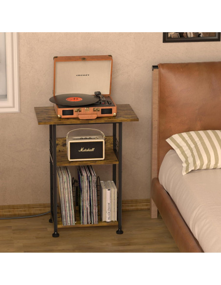 Soporte para Tocadiscos PLOOHT 3 Niveles con Estante para 200 Vinilos