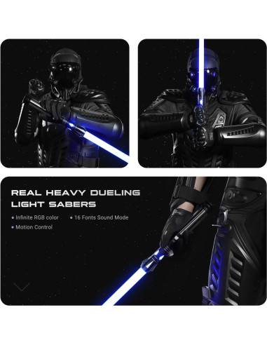 Sable de Luz DAMIENSABER RGB V3, 92 cm, 16 Sonidos, Aluminio