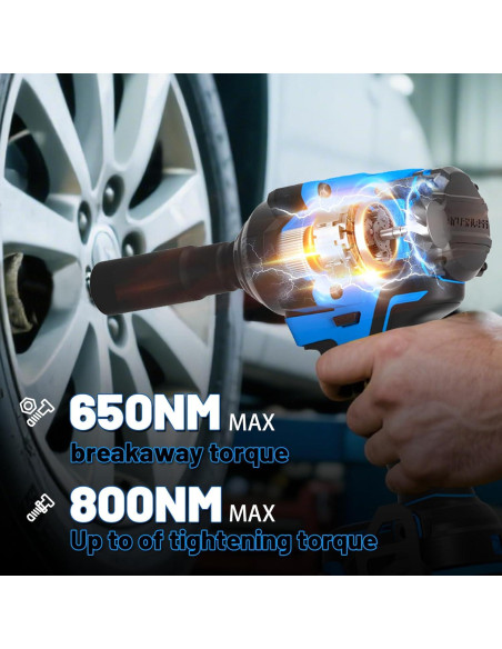 Llave de Impacto Eléctrica AZZUNO 1/2'' 800N.m Inalámbrica