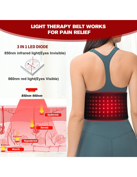 Cinturón de terapia de luz roja TUOYR RLT-S23 para dolor