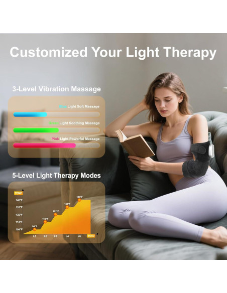 Masajeador de Rodilla Inalámbrico ZHIXJIA con Luz Roja y Calor