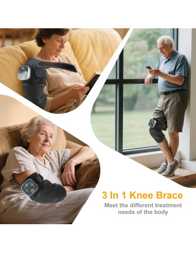 Masajeador de Rodilla Inalámbrico ZHIXJIA con Luz Roja y Calor