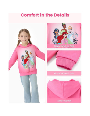 Sudadera con Capucha Disney Princesas Rosa 4-5T Niñas