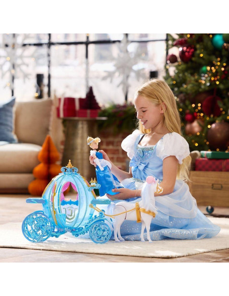 Juego de Muñeca Cenicienta Disney Deluxe con Caballo y Carroza