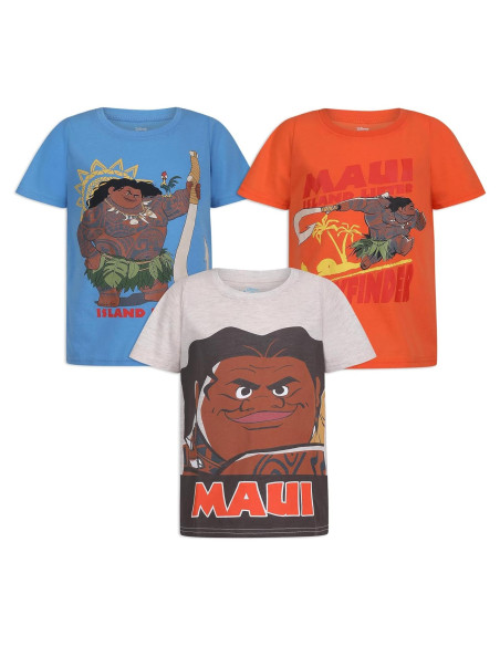Paquete de 3 Camisetas Disney Moana Maui para Niños 2T-5T