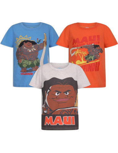 Paquete de 3 Camisetas Disney Moana Maui para Niños 2T-5T