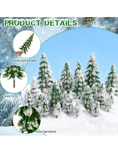 35 Árboles de Navidad Miniatura FOIMAS - Decoración Pino Nevado