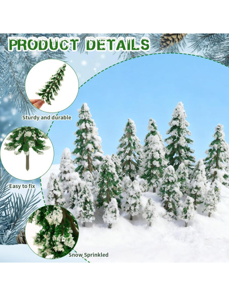35 Árboles de Navidad Miniatura FOIMAS - Decoración Pino Nevado