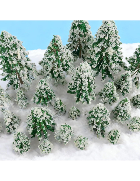 35 Árboles de Navidad Miniatura FOIMAS - Decoración Pino Nevado