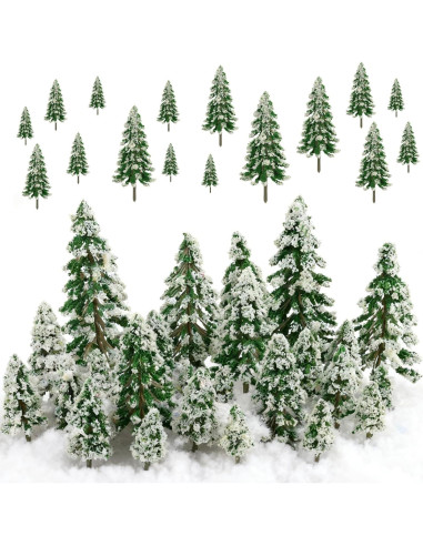 35 Árboles de Navidad Miniatura FOIMAS - Decoración Pino Nevado