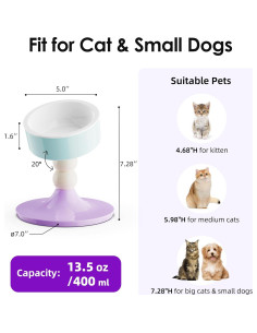 Cuenco Elevado de Cerámica Petmate para Gatos y Perros Pequeños 2