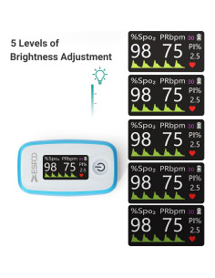 Oxímetro de Pulso ESPOO YM201 con 20 Memorias y Pantalla TFT 2