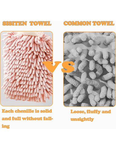 Toallas de Mano Chenille Sisiten 2 Paquetes Erizo Gris