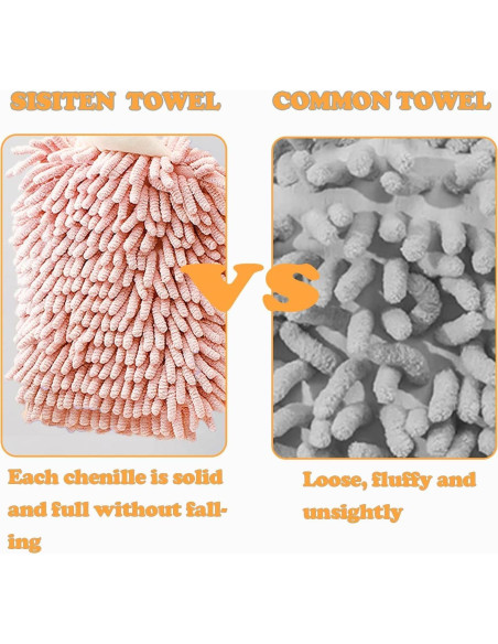 Toallas de Mano Chenille Sisiten 2 Paquetes Erizo Gris