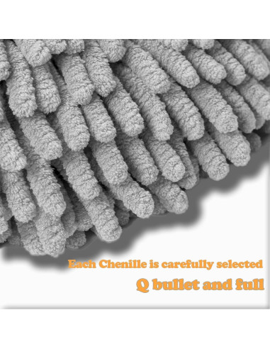 Toallas de Mano Chenille Sisiten 2 Paquetes Erizo Gris