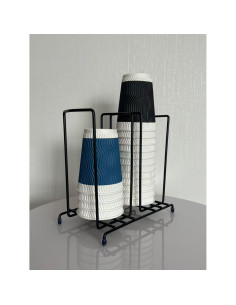 Dispensador de Tazas de Café Organizador de Metal 2 Compartimentos 2