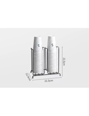 Dispensador de Tazas de Café Organizador de Metal 2 Compartimentos