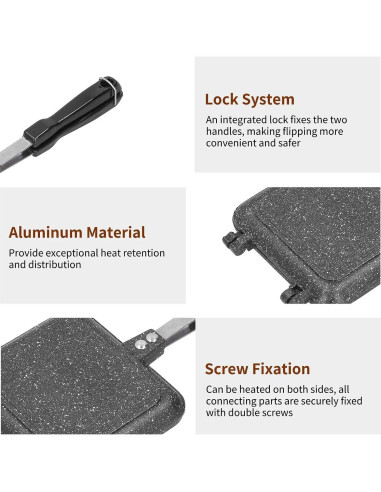 Sartén Doble Lado Cyrank de Aluminio Antiadherente 34.5cm