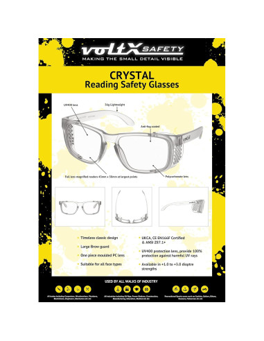 Gafas de Lectura de Seguridad VoltX Cristal +1.0 Dioptrías