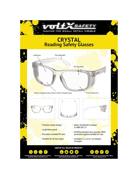 Gafas de Lectura de Seguridad VoltX Cristal +1.0 Dioptrías
