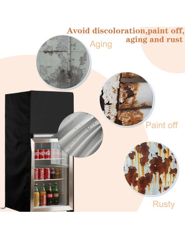 Cubierta Impermeable para Mini Nevera UUFCTY 56x58x86cm Negra