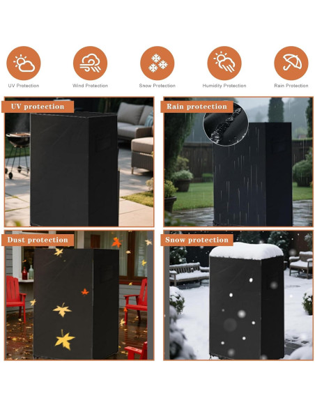 Cubierta Impermeable para Mini Nevera UUFCTY 56x58x86cm Negra