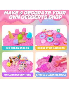 Kit de Arena Mágica SMILESSKIDDO - Tienda de Helados Unicornio 0.99kg 2