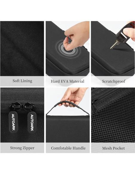 Funda Dura para Gafas AUTOARK MKAW021, 8 Gafas, Negro