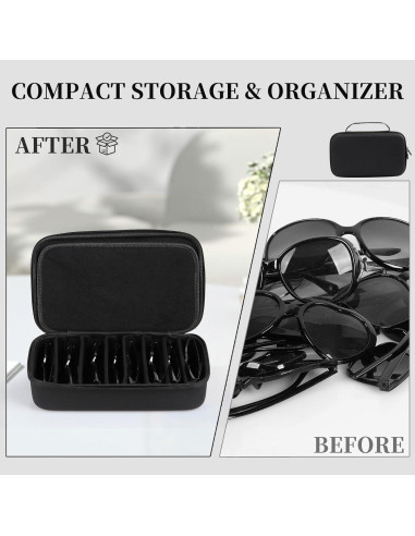 Funda Dura para Gafas AUTOARK MKAW021, 8 Gafas, Negro