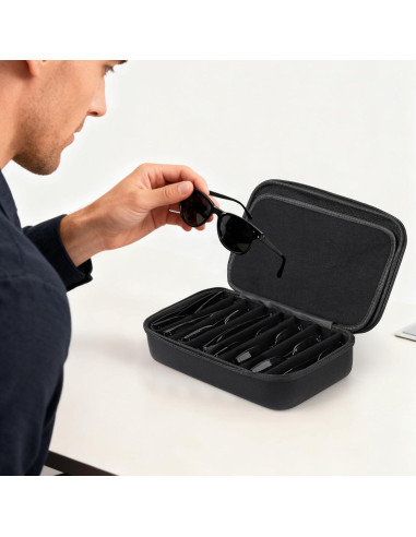 Funda Dura para Gafas AUTOARK MKAW021, 8 Gafas, Negro