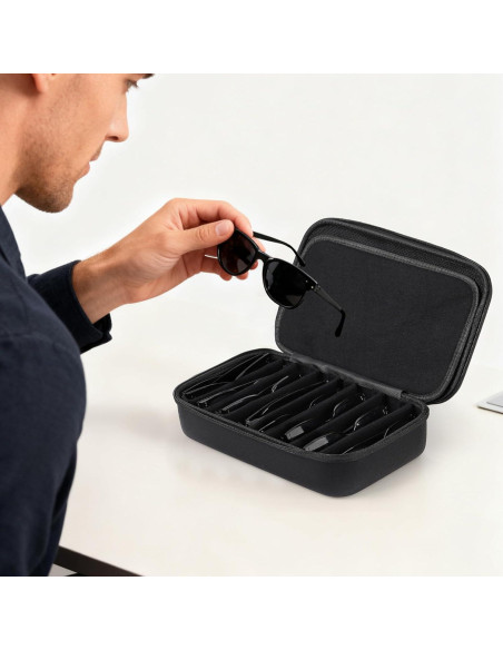 Funda Dura para Gafas AUTOARK MKAW021, 8 Gafas, Negro