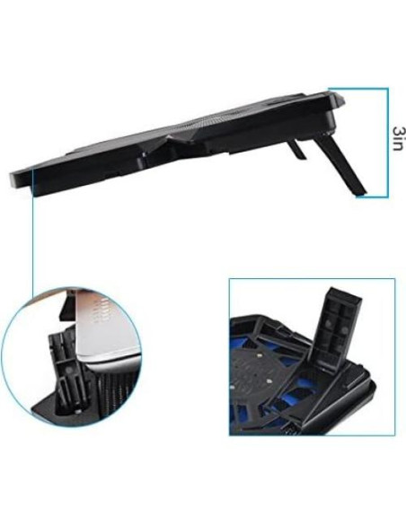 Enfriador de Laptop Xtrempro 11148, 4 Ventiladores LED, 43.18 cm