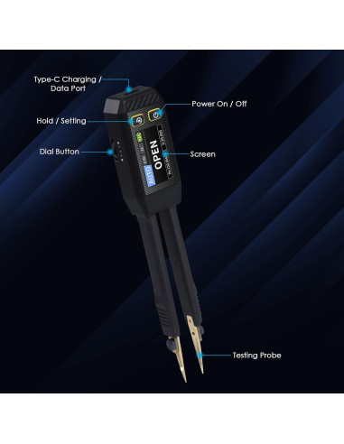 Medidor LCR Tekcoplustd TK508PLUS 10kHz Pinzas Compacto
