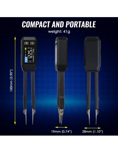 Medidor LCR Tekcoplustd TK508PLUS 10kHz Pinzas Compacto