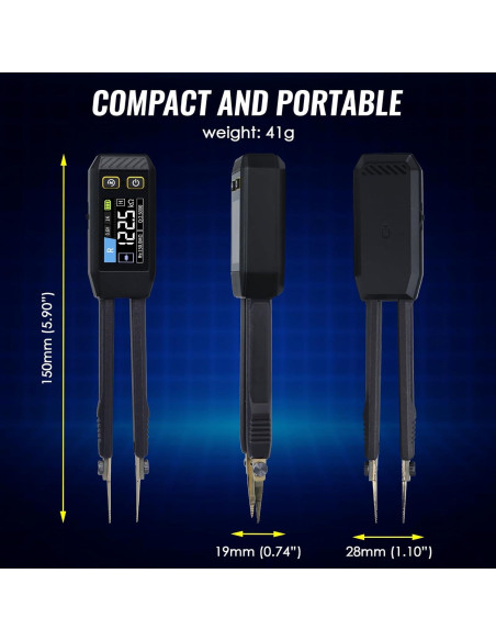Medidor LCR Tekcoplustd TK508PLUS 10kHz Pinzas Compacto