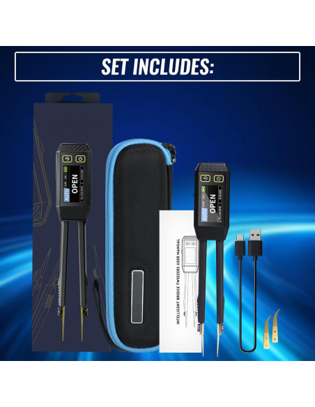 Medidor LCR Tekcoplustd TK508PLUS 10kHz Pinzas Compacto