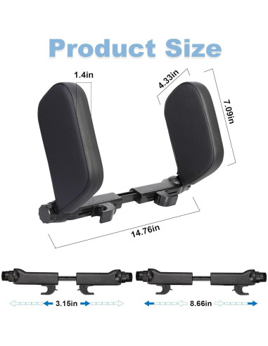 Almohada Ajustable para Reposacabezas C COMCROSFLY - Negro