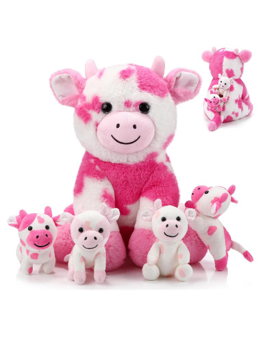 Conjunto de 5 Animales de Peluche Vaca Sumind 40x30x15 cm