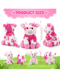 Conjunto de 5 Animales de Peluche Vaca Sumind 40x30x15 cm 2