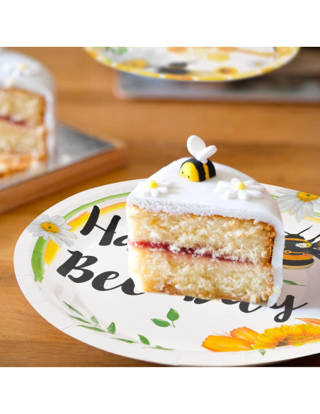 Juego de Platos y Servilletas WERNNSAI Abeja 48 Piezas