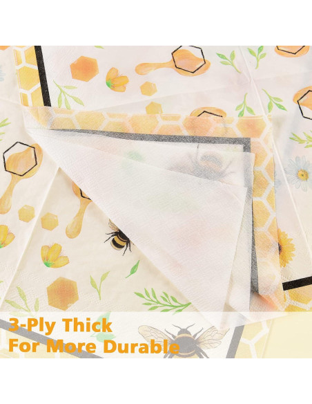 Juego de Platos y Servilletas WERNNSAI Abeja 48 Piezas