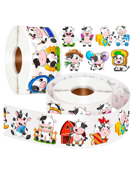 1200 Stickers de Vacas KFPPLXQ para Niños y Decoración
