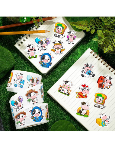 1200 Stickers de Vacas KFPPLXQ para Niños y Decoración