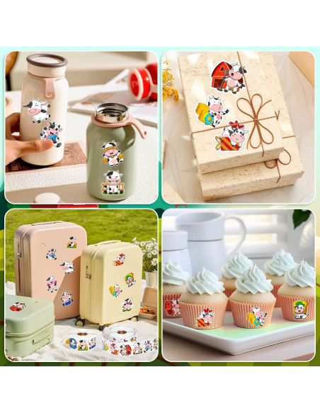 1200 Stickers de Vacas KFPPLXQ para Niños y Decoración